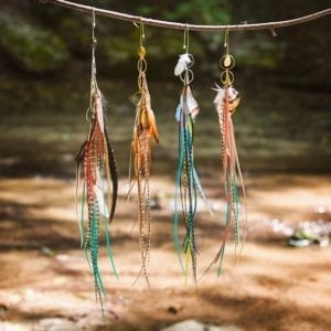 Boucles d'oreilles longues plumes