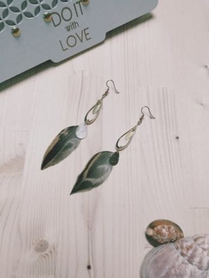 Boucles d'oreilles connecteurs plumes de canard