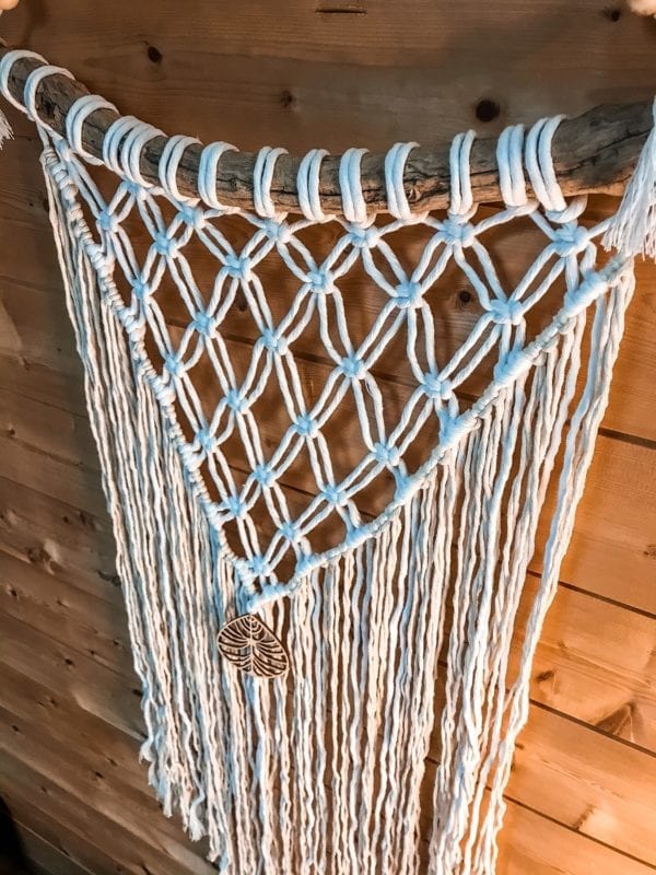 Tenture macramé écru