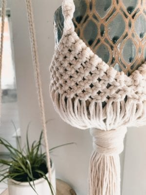 Suspension macramé boule