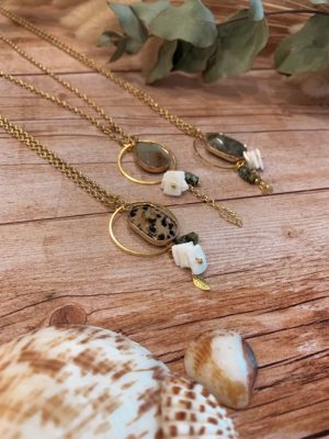 Collection Mareva collier doré et pierre