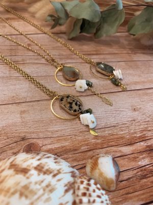 Collection Mareva collier doré et pierre