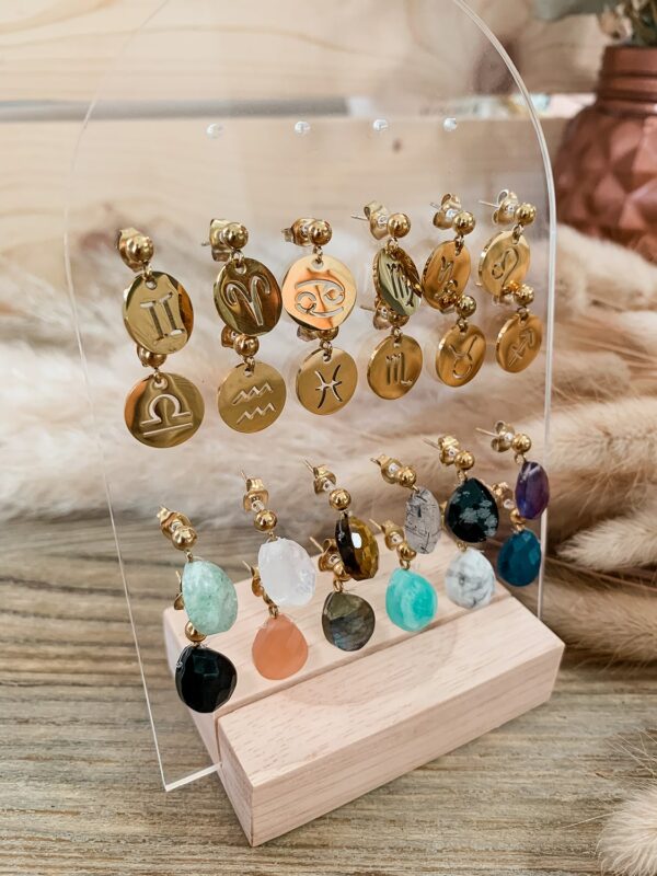 Bijoux signe astrologique créoles & pierres