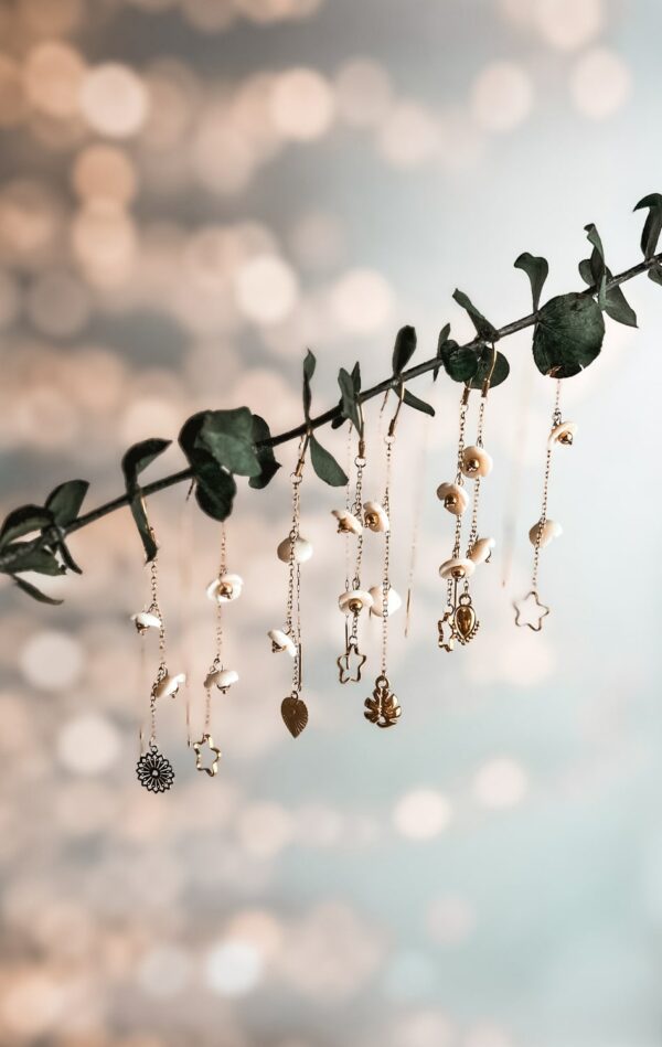 Boucle d’oreille nacre pendante